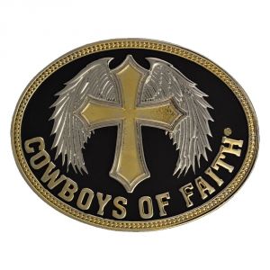 Montana Silversmiths Cowboys of Faith with Winged Cross Attitude Buckle (A248)